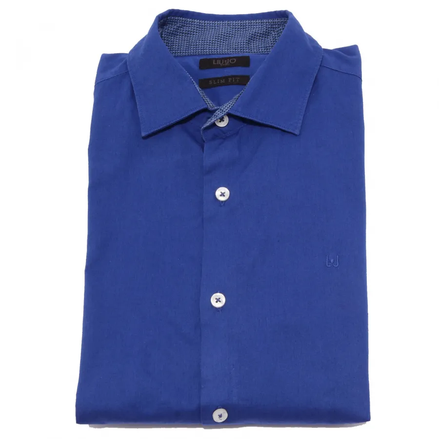 4367J camicia uomo LIU JO UOMO SLIM FIT cotton blue shirt man