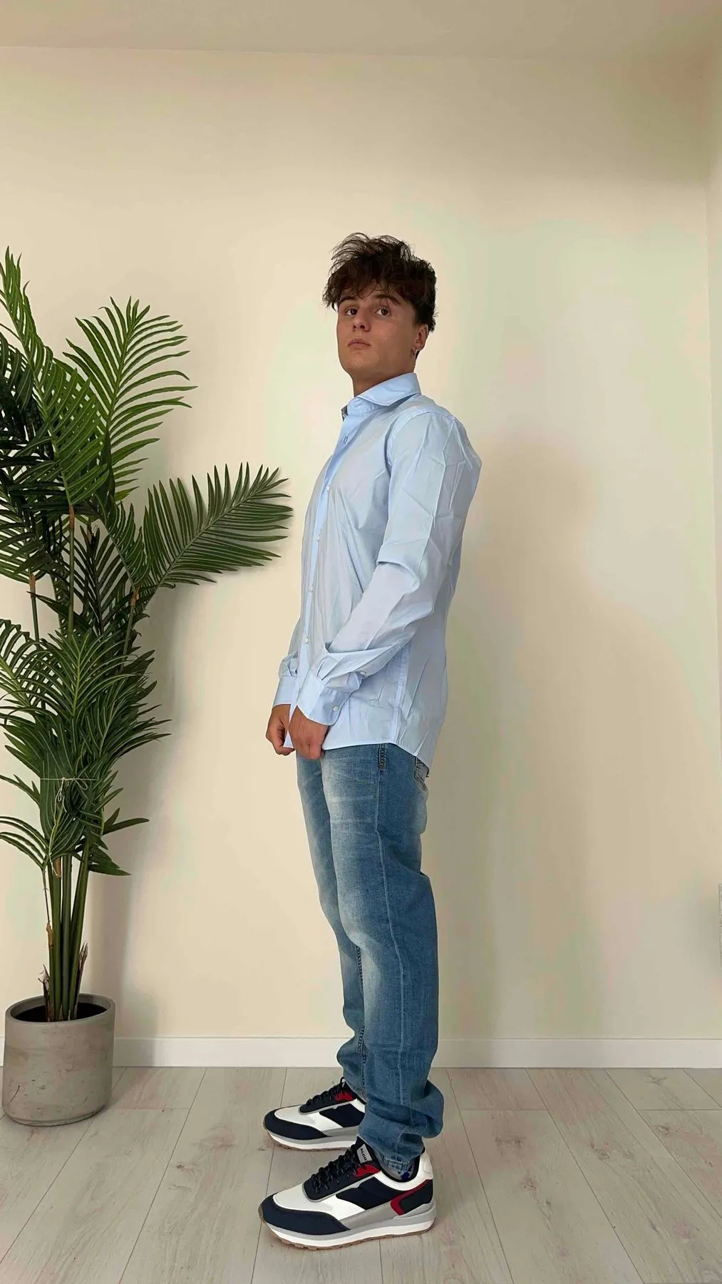 ALCOTT - CF2415UOX13 - CAMICIA POPELINE DI COTONE, COLLO FRANCESE, SLIM FIT