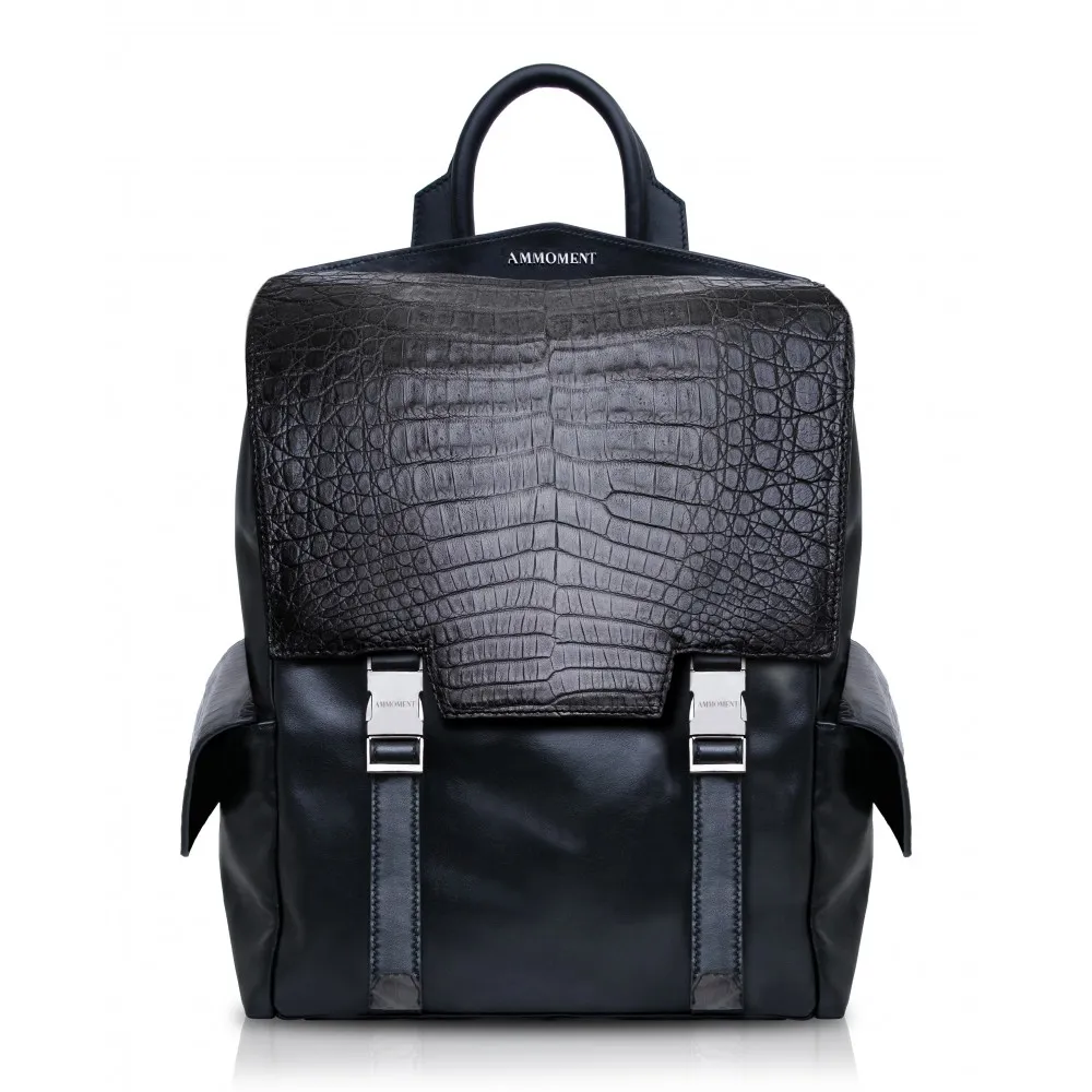 Ammoment - Caimano in Carbone New Age Antico - Zainetto Zane Large in Pelle