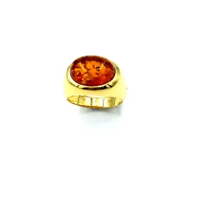 Anello Ambra Oro Giallo