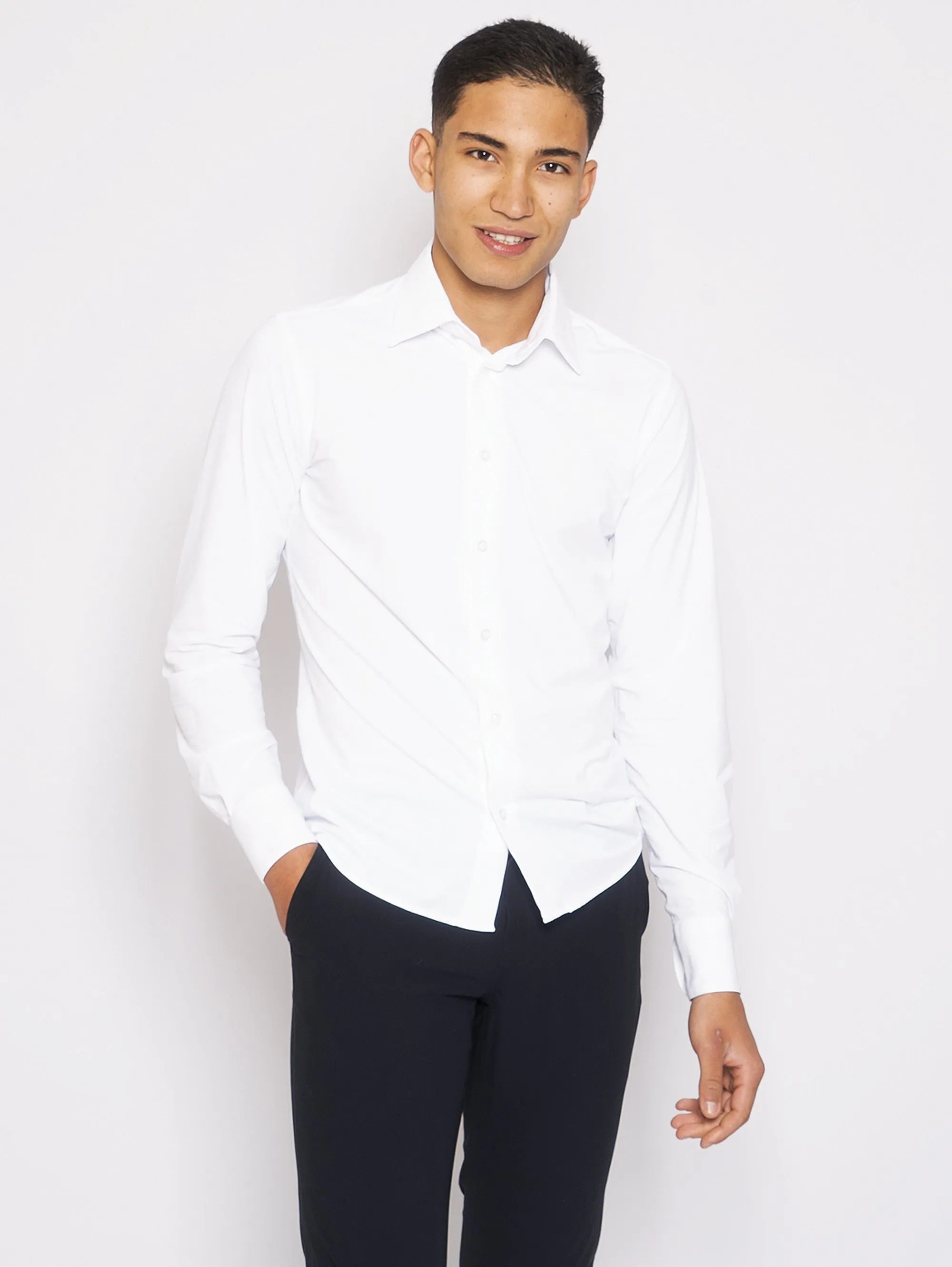 Camicia Stretch in Lycra Bianco