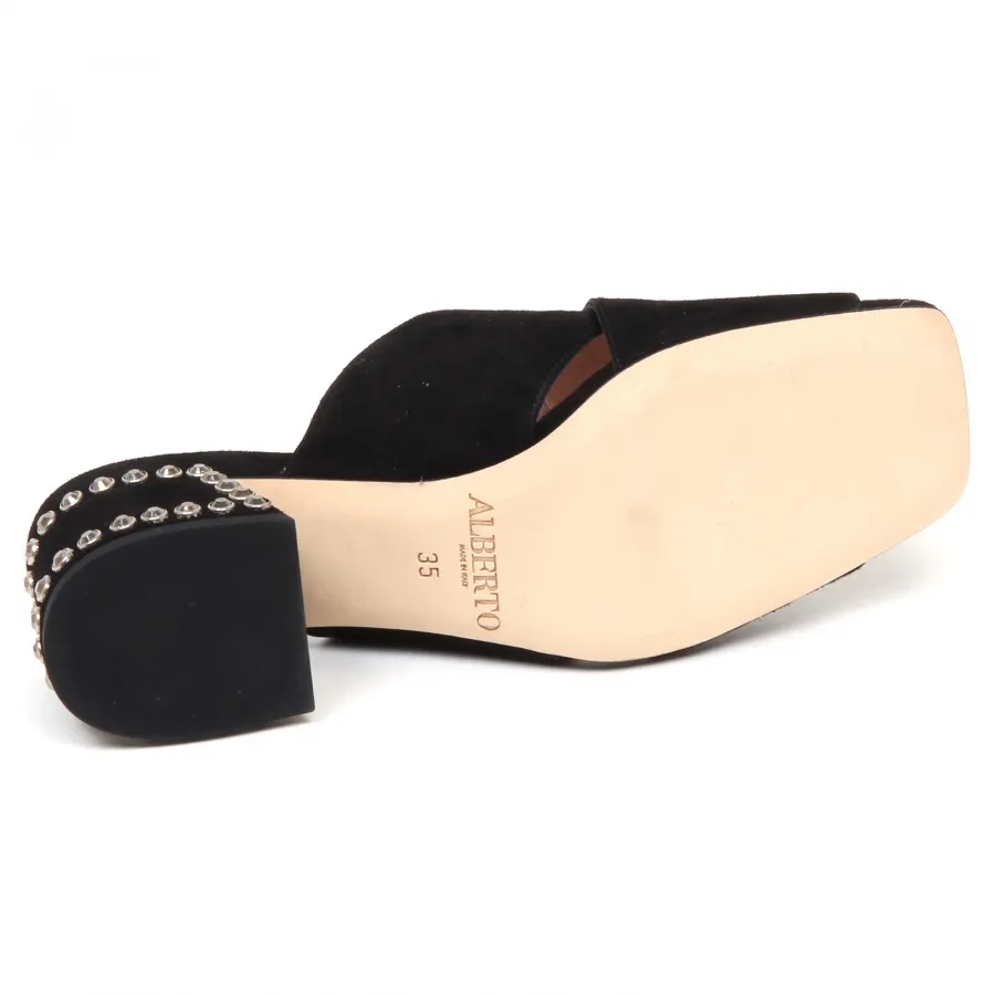 F1814 sandalo donna black ALBERTO GOZZI scarpe suede shoe woman