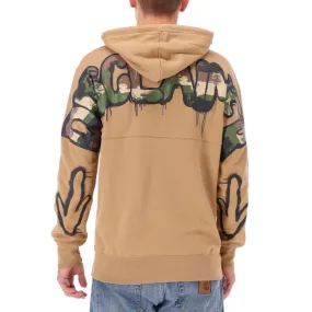 Felpa Con Cappuccio Stampa Logo Camo