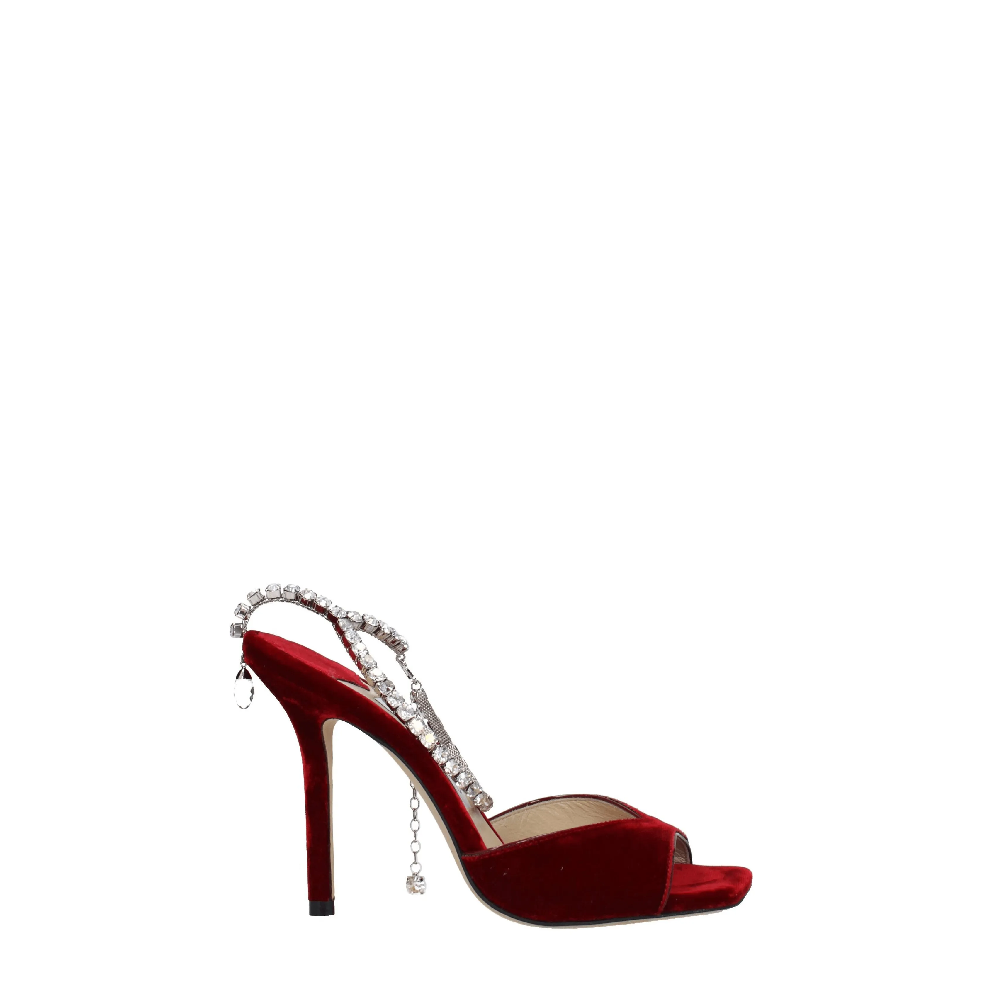 Jimmy Choo Sandali Saeda Donna Velluto Rosso