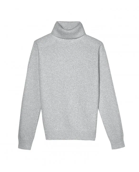 Maglia a collo alto in Cashmere Grigio chiaro da Uomo
