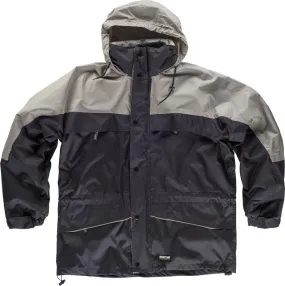 Parka in pile bicolore, impermeabile e staccabile Nero Beige