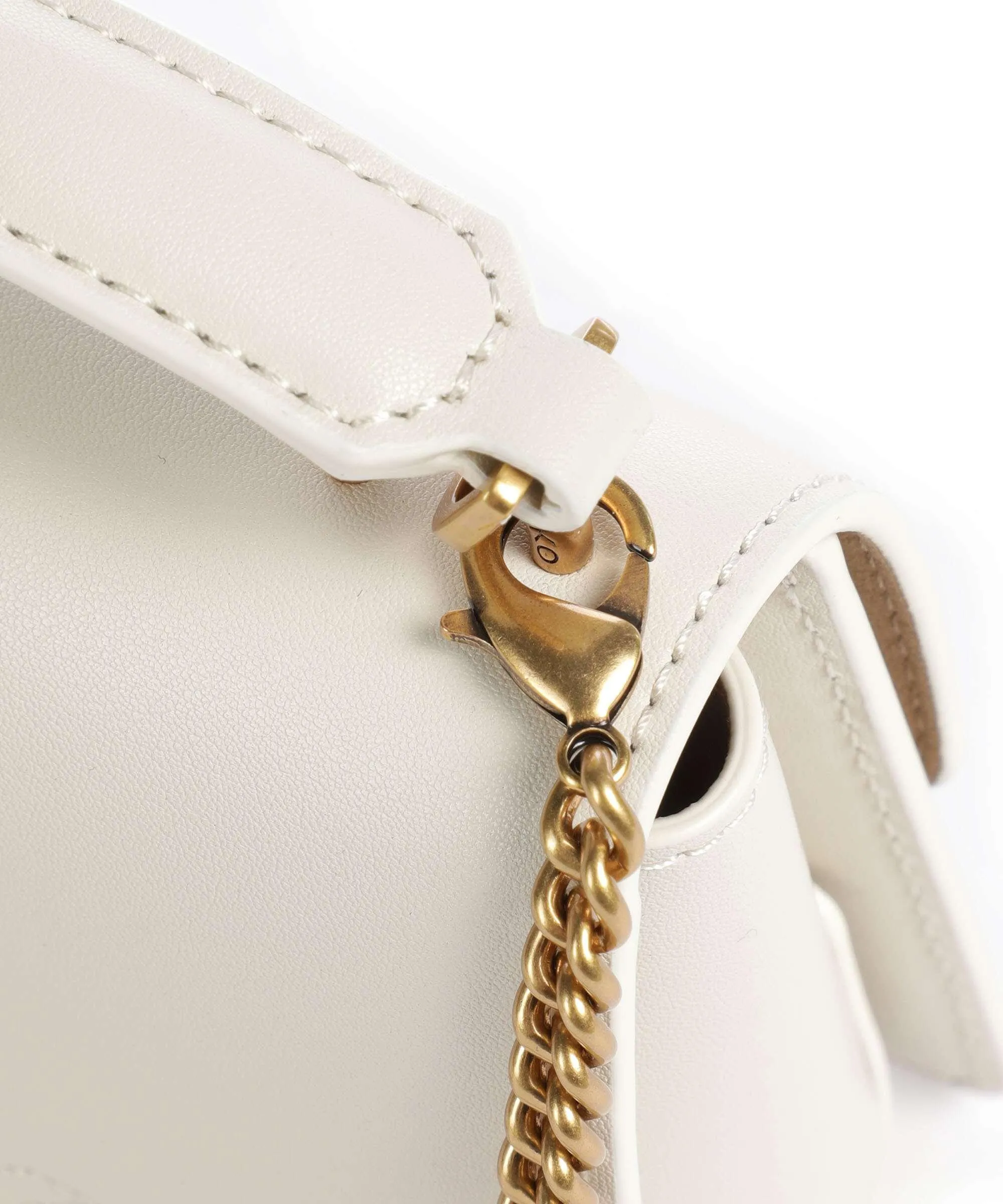 Pinko Love One Micro Borsa a tracolla pelle di vitello finemente grana avorio  