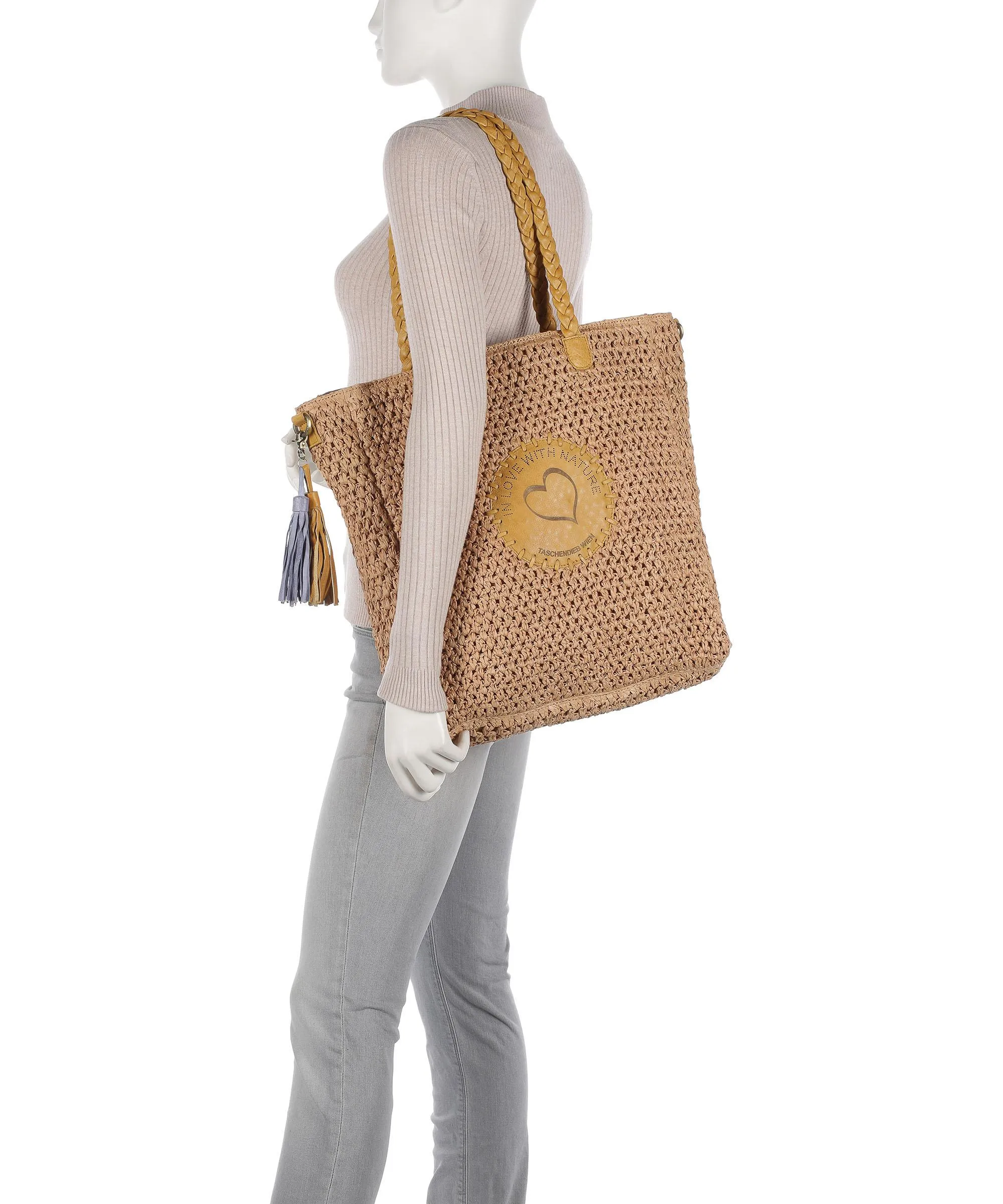  Taschendieb Wien Strandgasse 2 Borsa shopper libro beige/giallo  