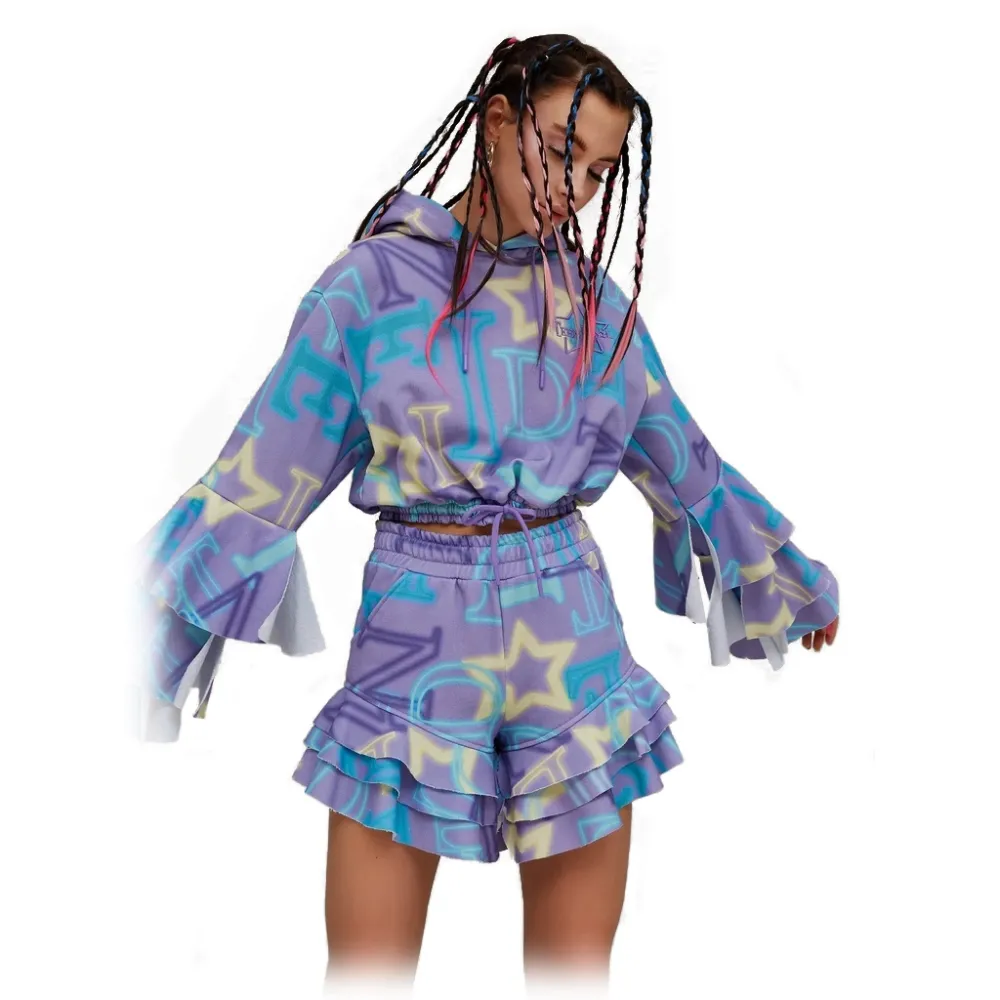 Teen Idol - Alfa Cropped Hoodie - Lilla - Felpe - Teen-Ager - Luxury Exclusive Collection