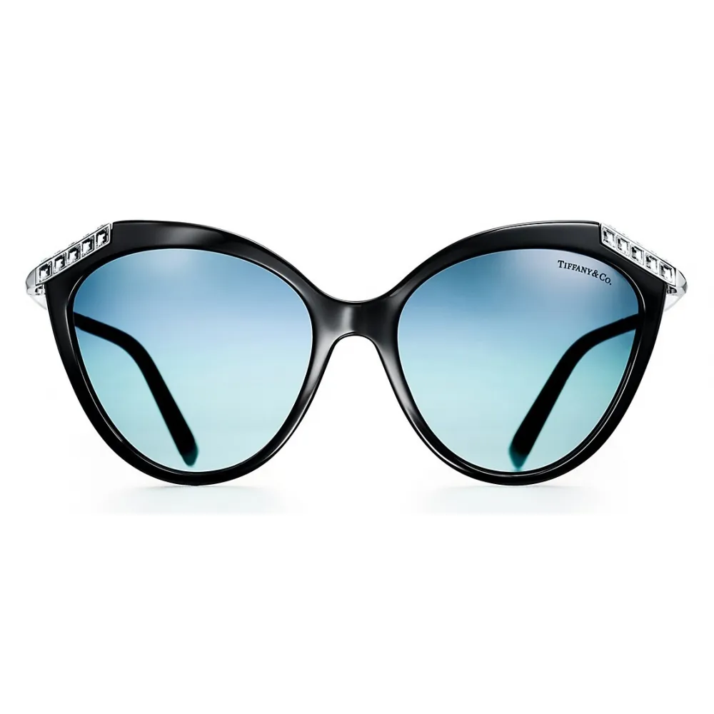 Tiffany & Co. - Occhiale da Sole Cat Eye - Nero Argento - Collezione Tiffany T - Tiffany & Co. Eyewear