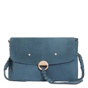  VANESSA BRUNO   CLUTCH - Borsa a spalla in pelle scamosciata | Blu